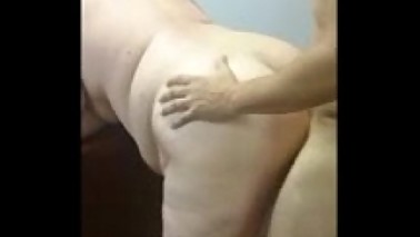 Cuckold films his BBW wife with her lover fucking